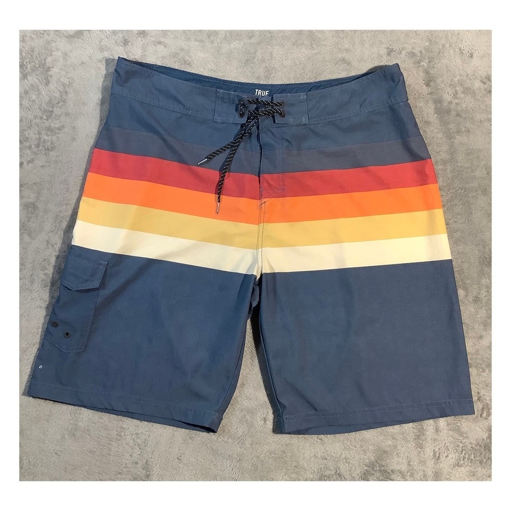 True Craft Men's Board‎ Shorts Retro Stripes Size 40